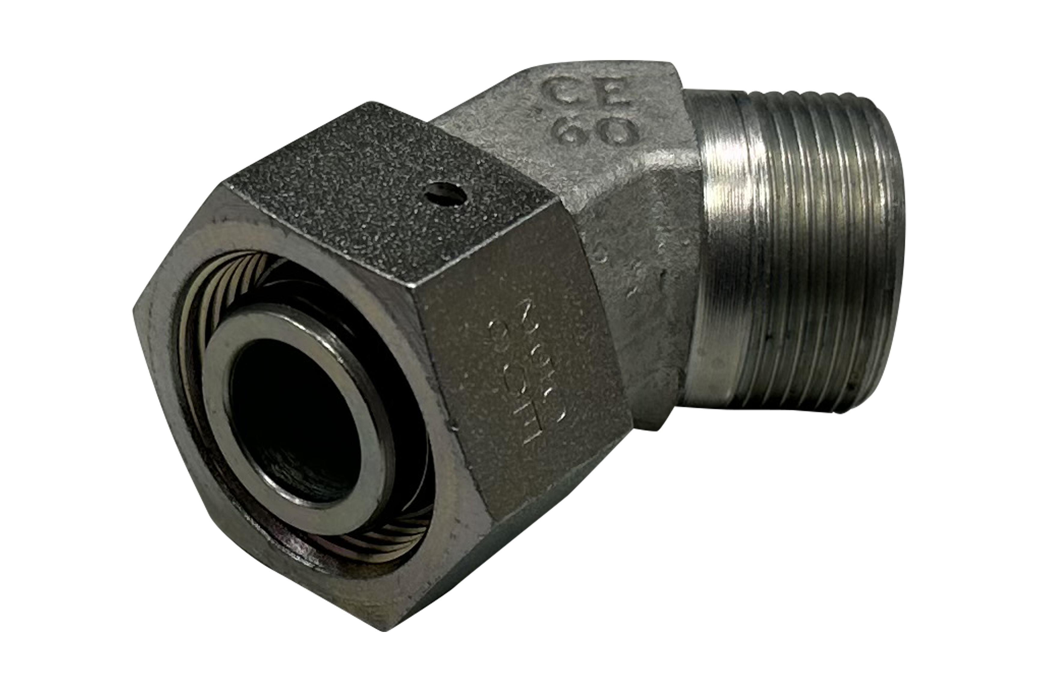 Einstellbarer Winkelstutzen
mit Dichtkegel 45°