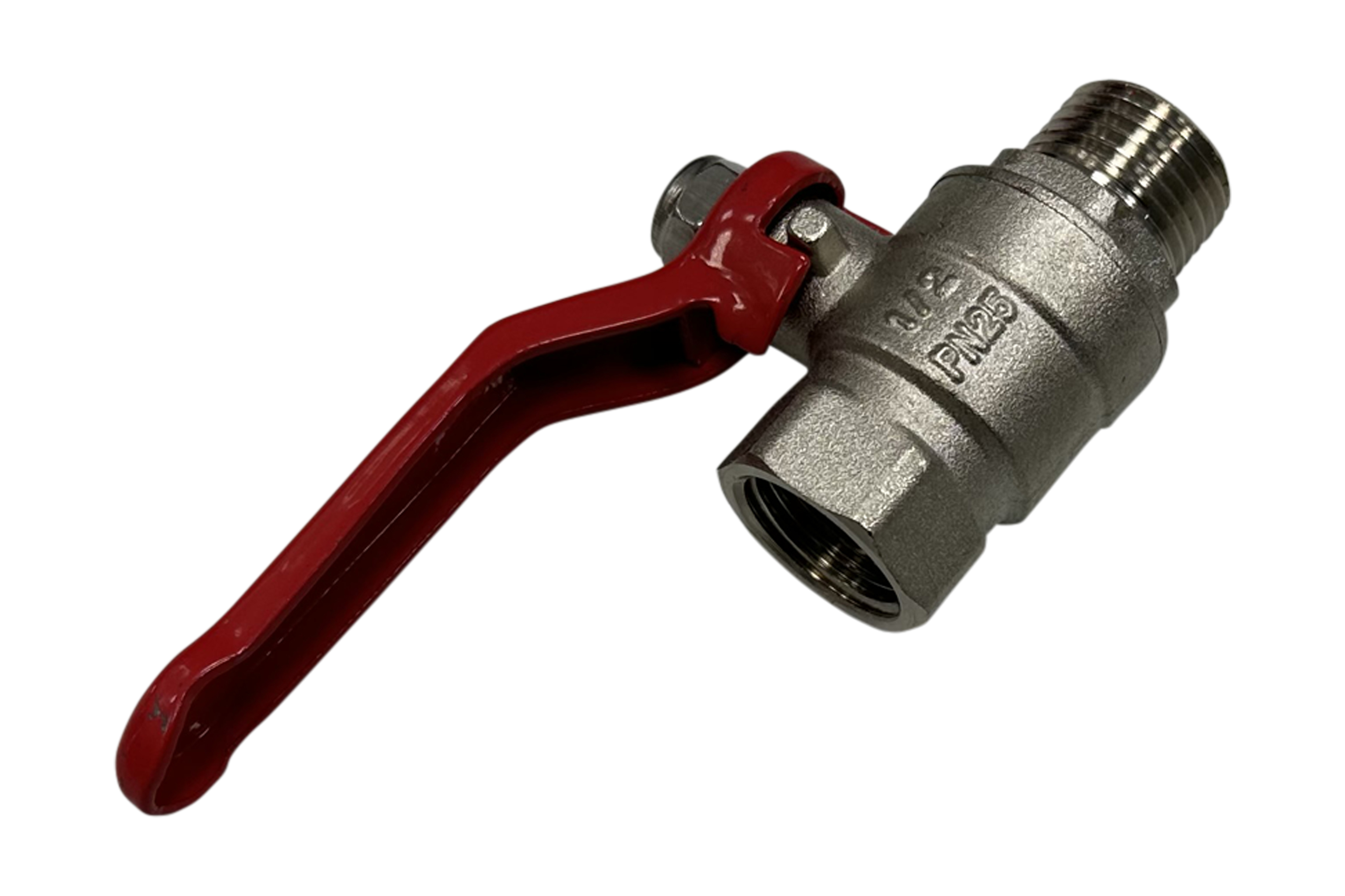 Kugelhahn mit vollem Durchgang
bds. 1.1/2'' IG/AG, mit Hebel